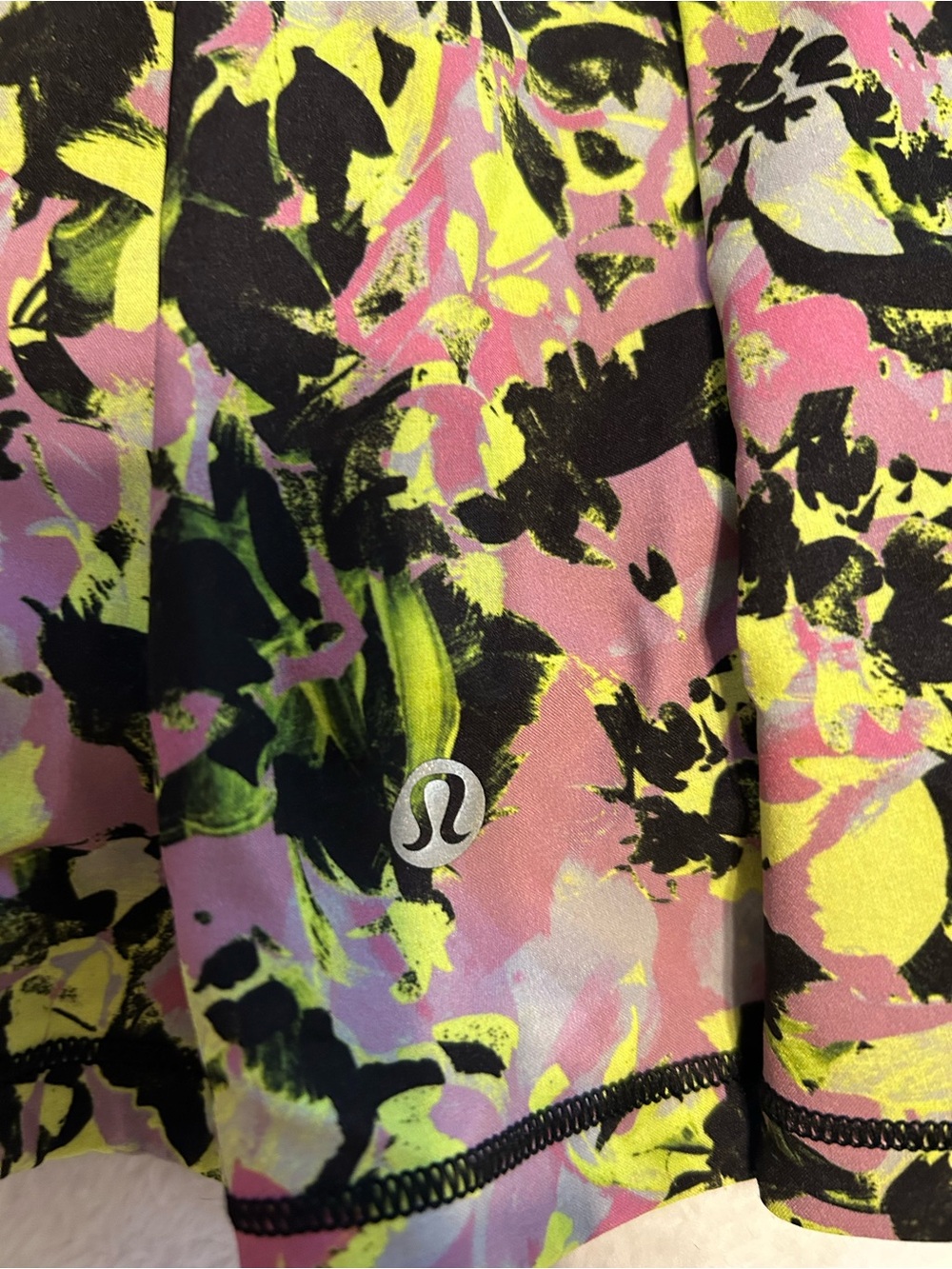 Lululemon Athletica Black Waistband Floral Skort Pink & Yellow - Picture 6 of 9